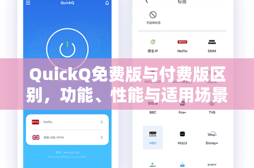 QuickQ免费版与付费版区别，功能、性能与适用场景全面对比